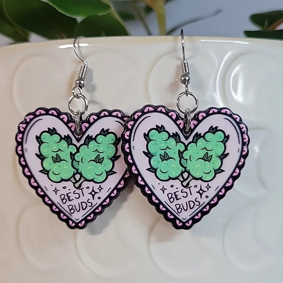 Best Buds 420 Drop Earrings, handmade - Picture 1 of 6
